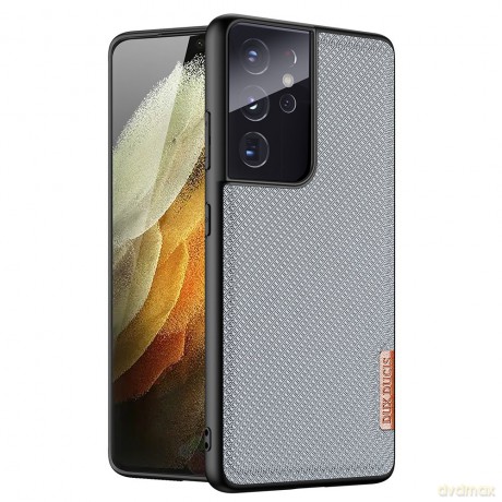 Dux Ducis Fino etui pokrowiec pokryty nylonowym materiałem Samsung Galaxy S21 Ultra 5G szary