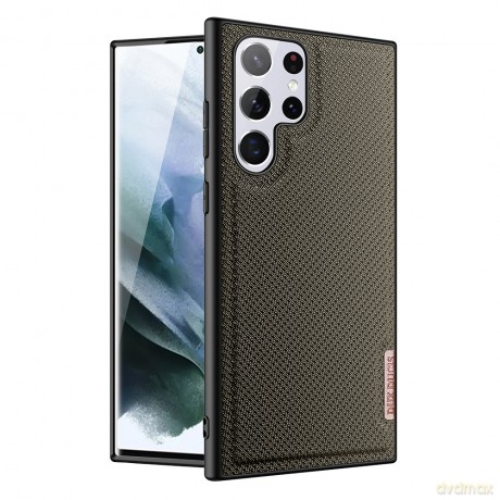 Dux Ducis Fino etui pokrowiec pokryty nylonowym materiałem Samsung Galaxy S22 Ultra zielony
