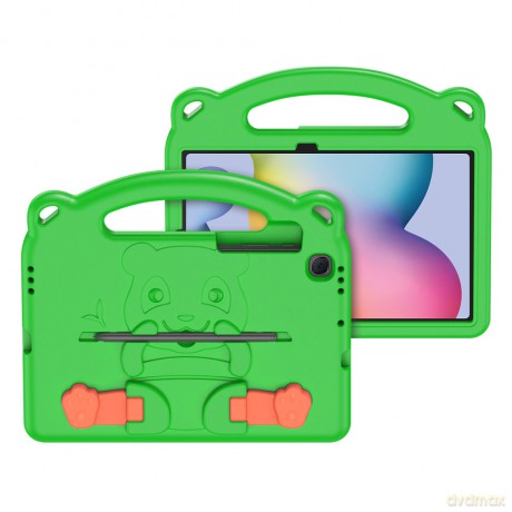 Dux Ducis Panda bezpieczne dla dzieci dziecięce miękkie etui do Samsung Galaxy Tab S6 Lite z miejscem na rysik zielony
