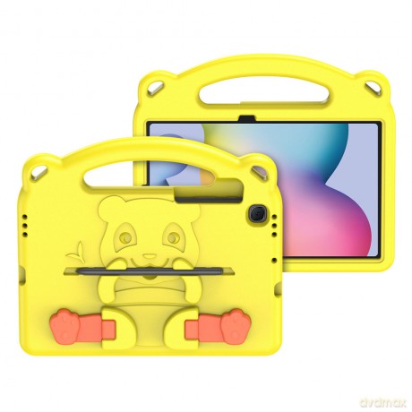 Dux Ducis Panda bezpieczne dla dzieci dziecięce miękkie etui do Samsung Galaxy Tab S6 Lite z miejscem na rysik żółty