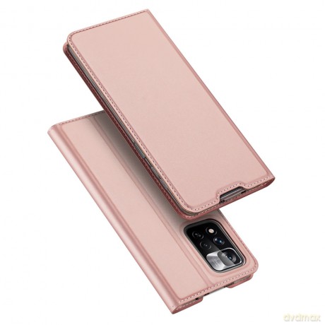 Dux Ducis Skin Pro kabura etui pokrowiec z klapką Poco M4 Pro 5G różowy