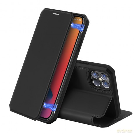 DUX DUCIS Skin X kabura etui pokrowiec z klapką iPhone 12 Pro Max czarny