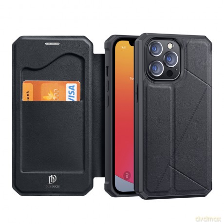 DUX DUCIS Skin X kabura etui pokrowiec z klapką iPhone 13 Pro Max czarny