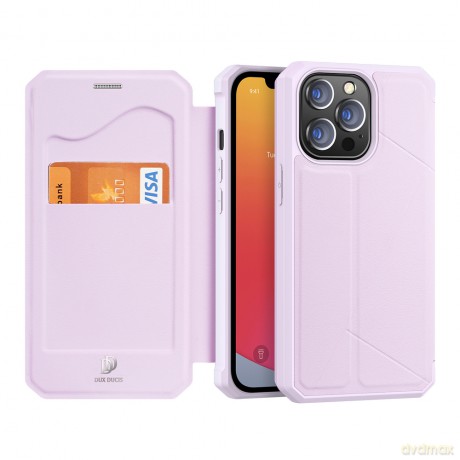 DUX DUCIS Skin X kabura etui pokrowiec z klapką iPhone 13 Pro Max różowy