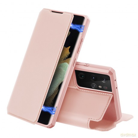 DUX DUCIS Skin X kabura etui pokrowiec z klapką Samsung Galaxy S21 Ultra 5G różowy