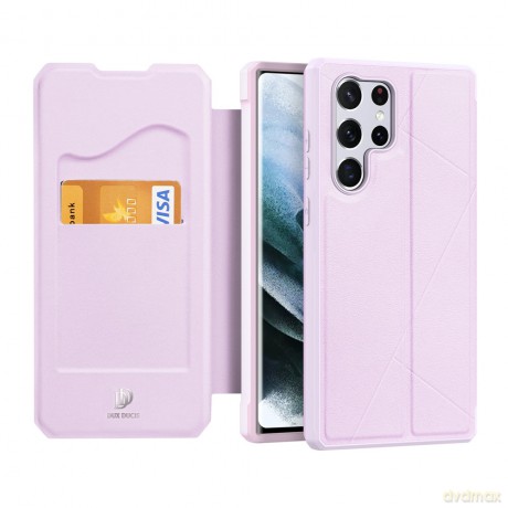 DUX DUCIS Skin X kabura etui pokrowiec z klapką Samsung Galaxy S22 Ultra różowy