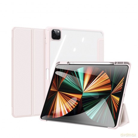 Dux Ducis Toby pancerne etui z klapką Smart Case do iPad Pro 12.9'' 2021 z uchwytem na Apple Pencil różowy