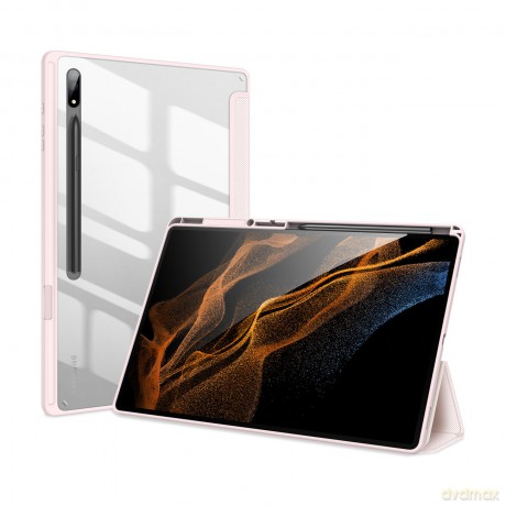 Dux Ducis Toby pancerne etui z klapką Smart Case do Samsung Galaxy Tab S8 Ultra z uchwytem na rysik różowy