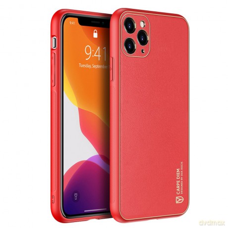 Dux Ducis Yolo eleganckie etui pokrowiec ze skóry ekologicznej iPhone 11 Pro czerwony