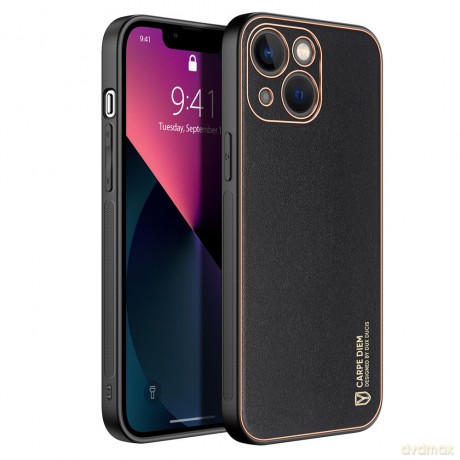 Dux Ducis Yolo eleganckie etui pokrowiec ze skóry ekologicznej iPhone 13 czarny