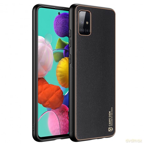 Dux Ducis Yolo eleganckie etui pokrowiec ze skóry ekologicznej Samsung Galaxy A51 czarny