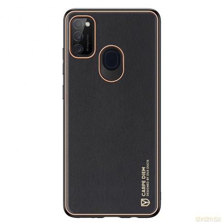 Dux Ducis Yolo eleganckie etui pokrowiec ze skóry ekologicznej Samsung Galaxy M30s czarny