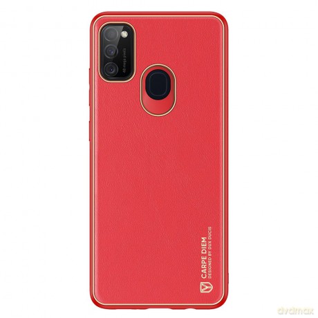 Dux Ducis Yolo eleganckie etui pokrowiec ze skóry ekologicznej Samsung Galaxy M30s czerwony