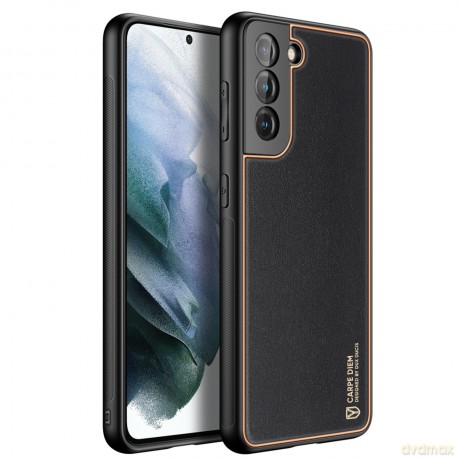 Dux Ducis Yolo eleganckie etui pokrowiec ze skóry ekologicznej Samsung Galaxy S21 FE czarny