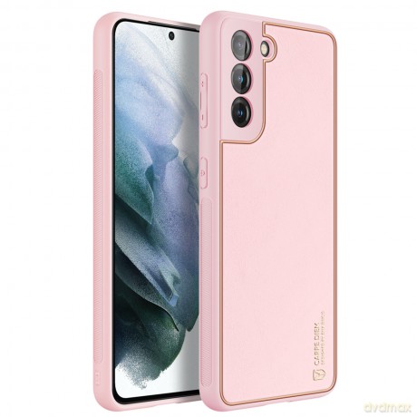 Dux Ducis Yolo eleganckie etui pokrowiec ze skóry ekologicznej Samsung Galaxy S21 FE różowy