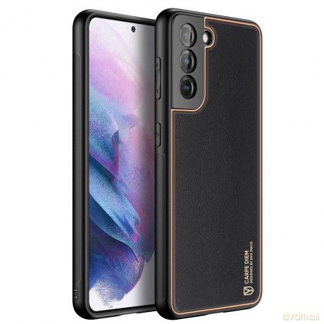 Dux Ducis Yolo eleganckie etui pokrowiec ze skóry ekologicznej Samsung Galaxy S21+ 5G (S21 Plus 5G) czarny