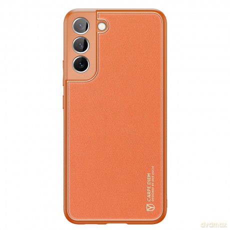 Dux Ducis Yolo eleganckie etui pokrowiec ze skóry ekologicznej Samsung Galaxy S22 pomarańczowy