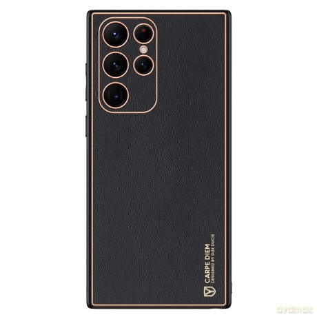 Dux Ducis Yolo eleganckie etui pokrowiec ze skóry ekologicznej Samsung Galaxy S22 Ultra czarny