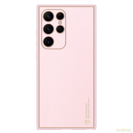 Dux Ducis Yolo eleganckie etui pokrowiec ze skóry ekologicznej Samsung Galaxy S22 Ultra różowy