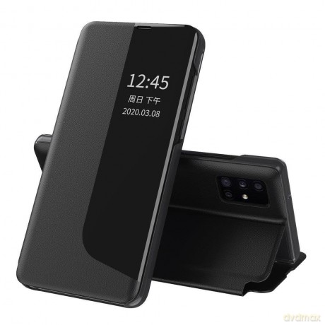 Eco Leather View Case elegancki futerał etui z klapką i funkcją podstawki Huawei P Smart 2021 czarny