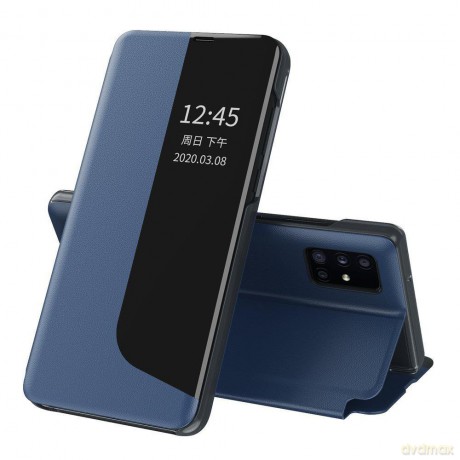 Eco Leather View Case elegancki futerał etui z klapką i funkcją podstawki Huawei P40 Lite niebieski