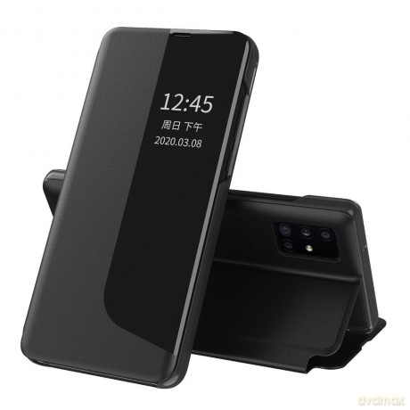 Eco Leather View Case elegancki futerał etui z klapką i funkcją podstawki Huawei P40 Pro czarny