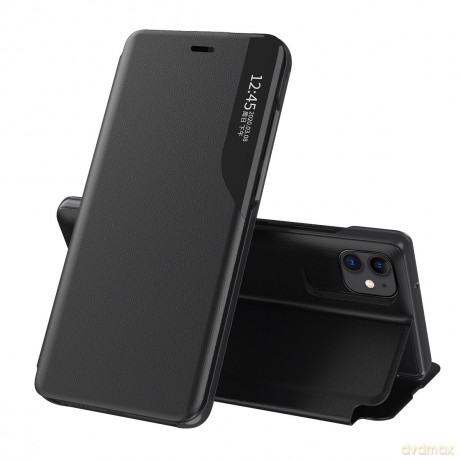 Eco Leather View Case elegancki futerał etui z klapką i funkcją podstawki iPhone 13 czarny