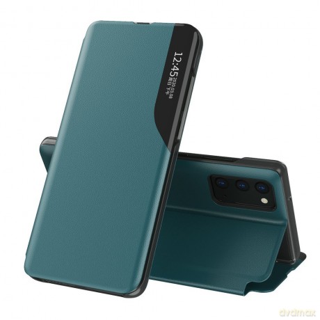 Eco Leather View Case elegancki futerał etui z klapką i funkcją podstawki Samsung Galaxy A02s EU zielony