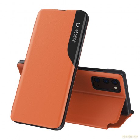 Eco Leather View Case elegancki futerał etui z klapką i funkcją podstawki Samsung Galaxy A32 5G pomarańczowy