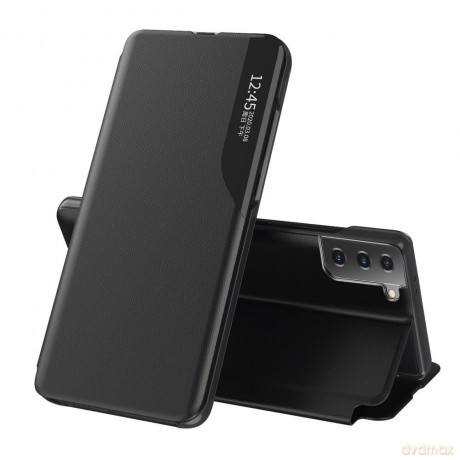 Eco Leather View Case elegancki futerał etui z klapką i funkcją podstawki Samsung Galaxy S21+ 5G (S21 Plus 5G) czarny