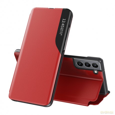Eco Leather View Case elegancki futerał etui z klapką i funkcją podstawki Samsung Galaxy S22 czerwony