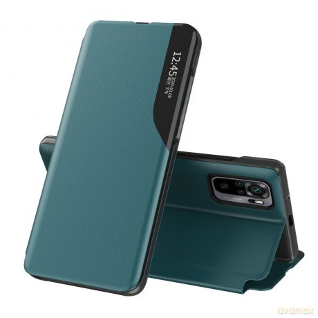 Eco Leather View Case elegancki futerał etui z klapką i funkcją podstawki Xiaomi Redmi Note 10 Pro zielony