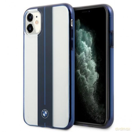 Etui BMW BMHCN61PCUMRSTNA iPhone 11 6,1" transparent hardcase Middle Stripe Navy