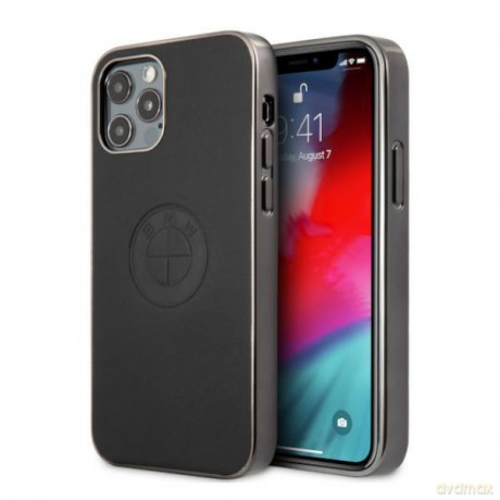 Etui BMW BMHCP12MREELK iPhone 12/12 Pro 6,1" czarny/black hardcase Leather Emboss