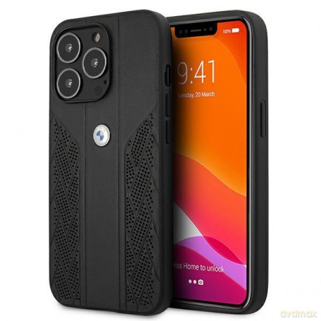 Etui BMW BMHCP13XRSPPK iPhone 13 Pro Max 6,7" czarny/black hardcase Leather Curve Perforate
