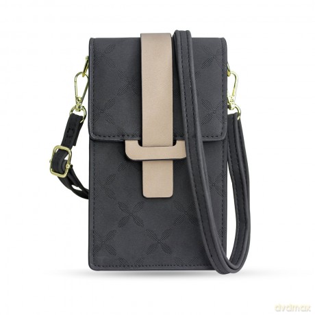 Fancy Bag Case ręcznie robione etui wysokiej jakości torba torebka na smartfon z paskiem na ramię portfel czarny (model 1)