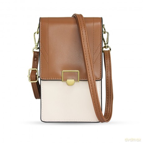 Fancy Bag Case ręcznie robione etui wysokiej jakości torba torebka na smartfon z paskiem na ramię portfel jasnobrązowy (model 2)