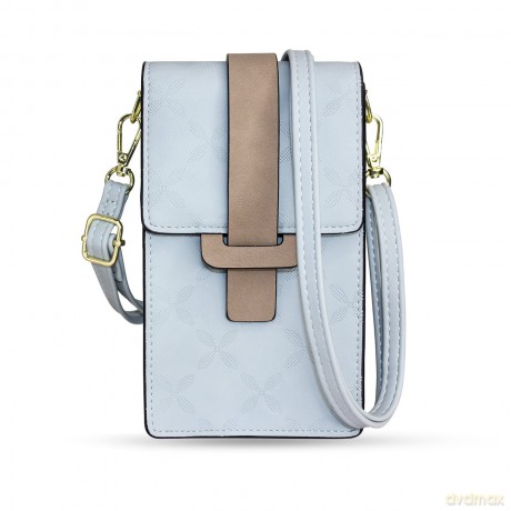 Fancy Bag Case ręcznie robione etui wysokiej jakości torba torebka na smartfon z paskiem na ramię portfel jasnoniebieski (model 1)
