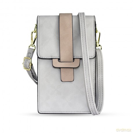 Fancy Bag Case ręcznie robione etui wysokiej jakości torba torebka na smartfon z paskiem na ramię portfel szary (model 1)