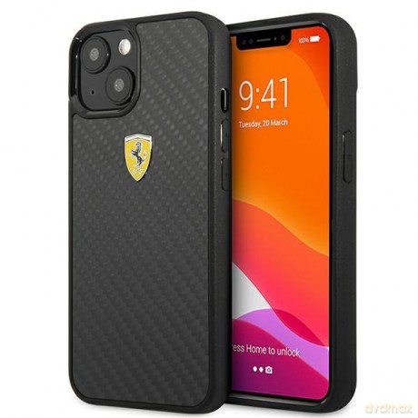 Ferrari FEHCP13MFCABK iPhone 13 6,1" czarny/black hardcase On Track Real Carbon