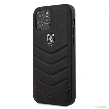 Ferrari FEHQUHCP12MBK iPhone 12/12 Pro 6,1" czarny/black hardcase Off Track Quilted
