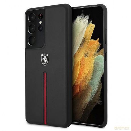 Ferrari FEOSIHCS21LBK S21 Ultra G998 czarny/black hardcase Off Track Leather Nylon Stripe