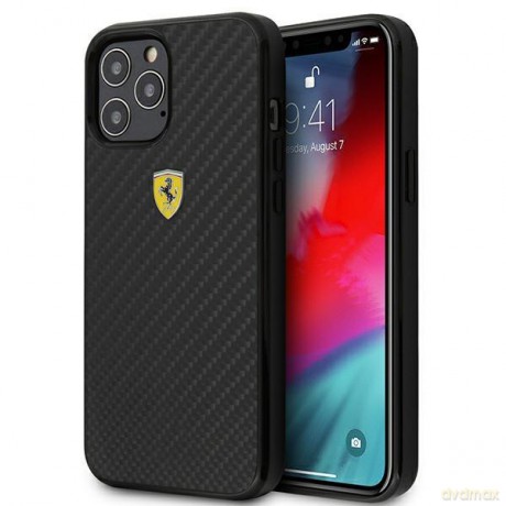 Ferrari FERCAHCP12MBK iPhone 12/12 Pro 6,1" czarny/black hardcase On Track Real Carbon