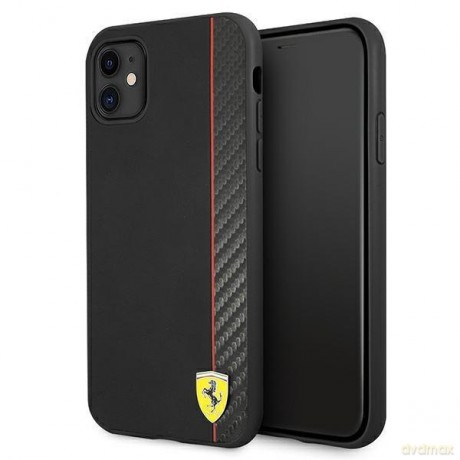 Ferrari FESAXHCN61BK iPhone 11 6,1" czarny/black hardcase On Track Carbon Stripe