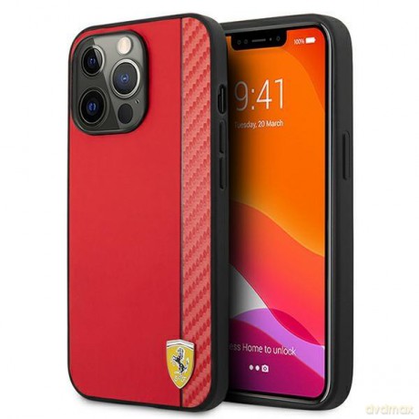 Ferrari FESAXHCP13LRE iPhone 13 Pro/13 6,1" czerwony/red hardcase On Track Carbon Stripe