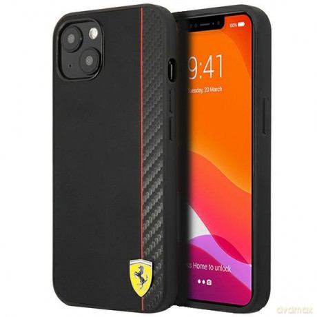Ferrari FESAXHCP13SBK iPhone 13 mini 5,4" czarny/black hardcase On Track Carbon Stripe
