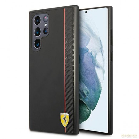 Ferrari FESAXHCS22LBK S22 Ultra S908 czarny/black hardcase On Track Carbon Stripe