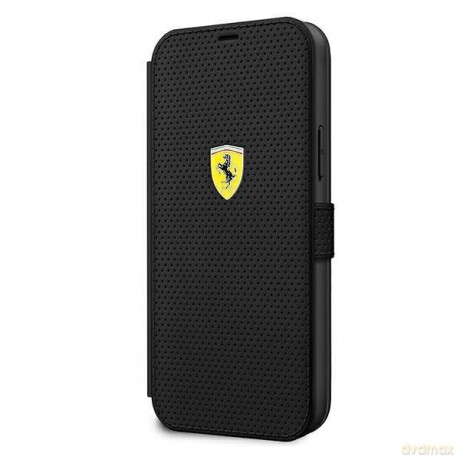 Ferrari FESPEFLBKP12LBK iPhone 12 Pro Max 6,7" czarny/black book On Track Perforated