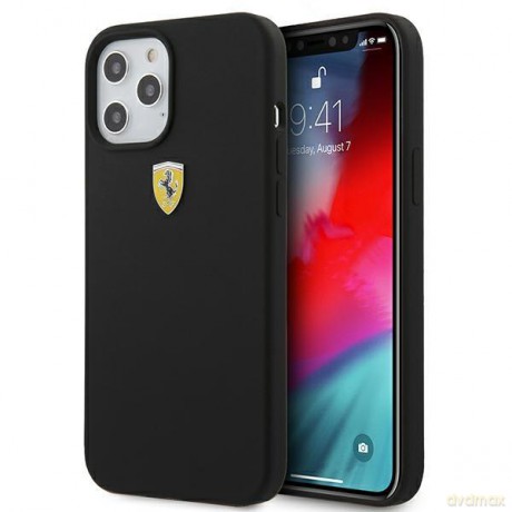 Ferrari FESSIHCP12MBK iPhone 12/12 Pro 6,1" czarny/black hardcase On Track Silicone