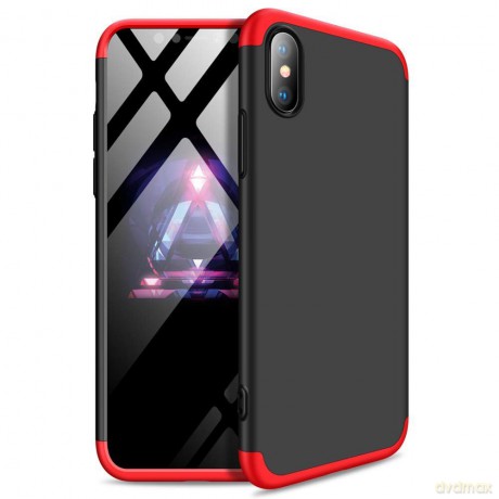 GKK 360 Protection Case etui na całą obudowę przód + tył iPhone XS Max czarno-czerwony